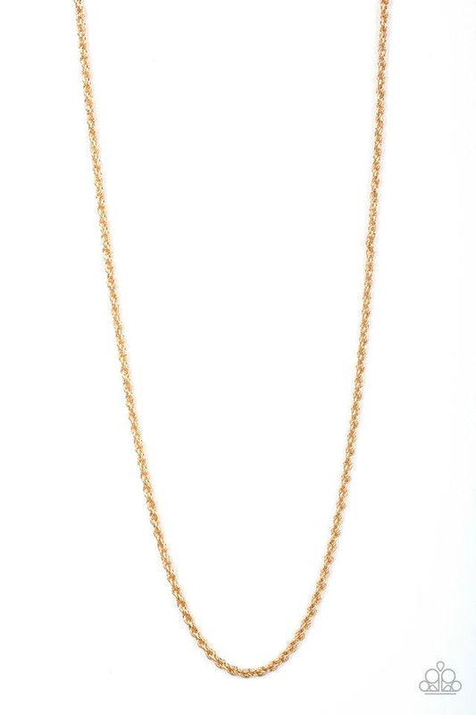 Paparazzi Necklace ~ The Go-To Guy - Gold