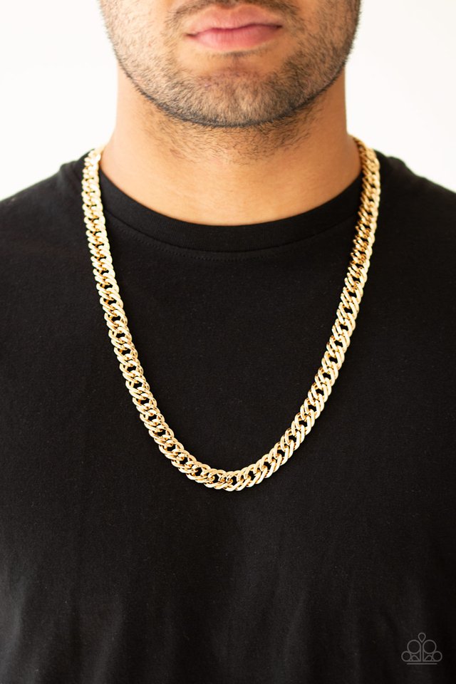 Undefeated - Gold - Paparazzi Necklace Image