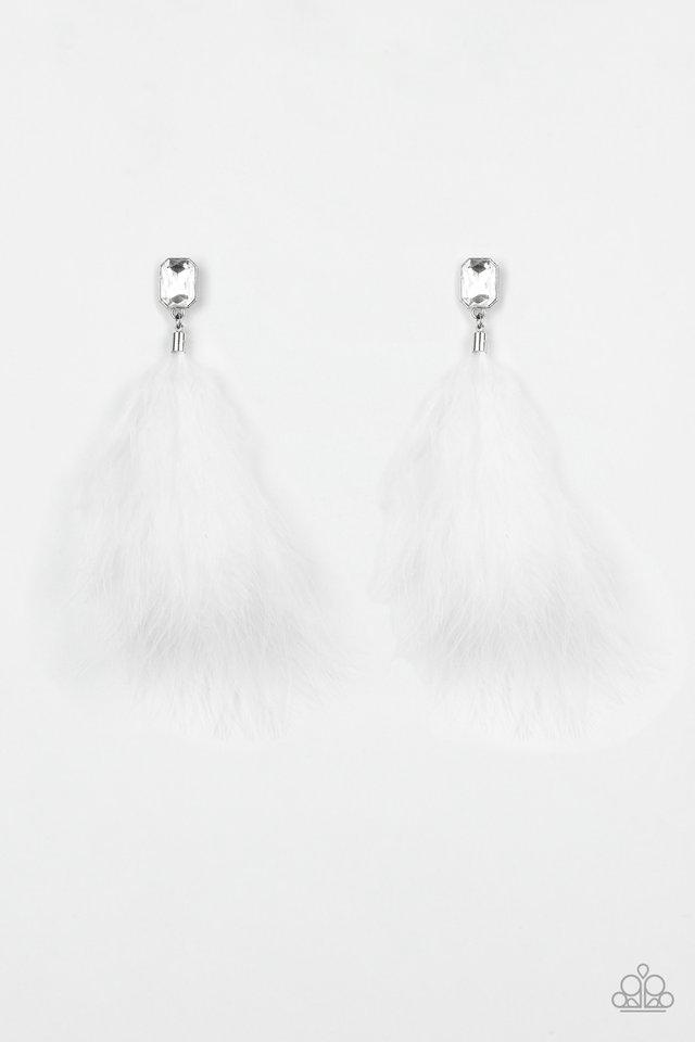 Paparazzi Earring ~ The SHOWGIRL Must Go On! - White