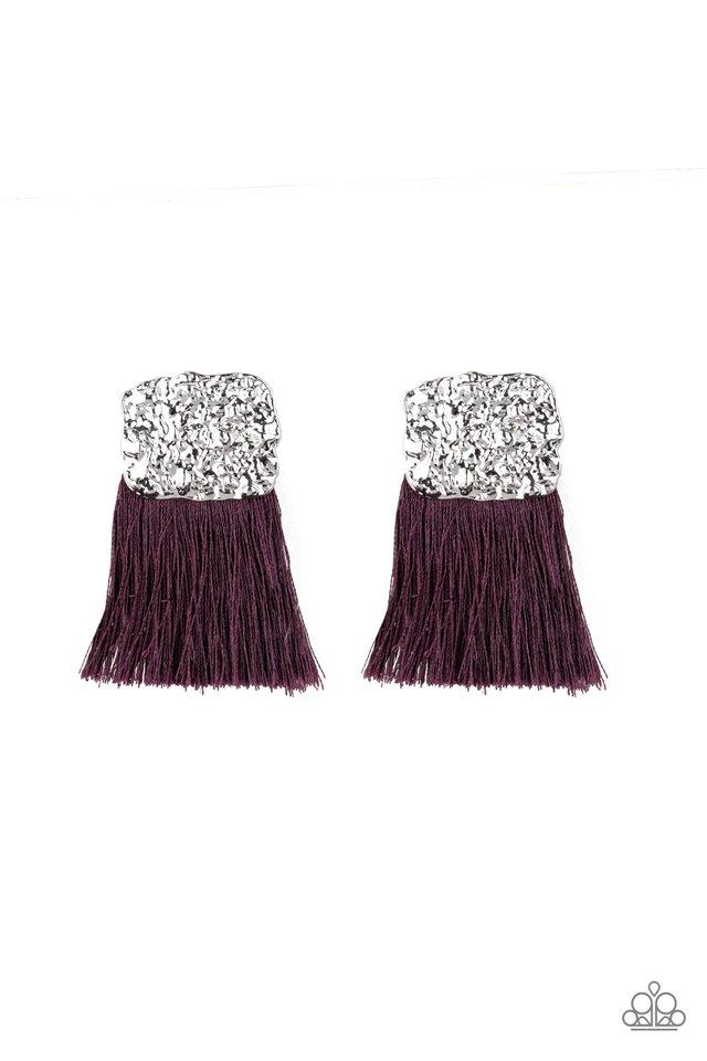 Paparazzi Earring ~ Plume Bloom - Purple
