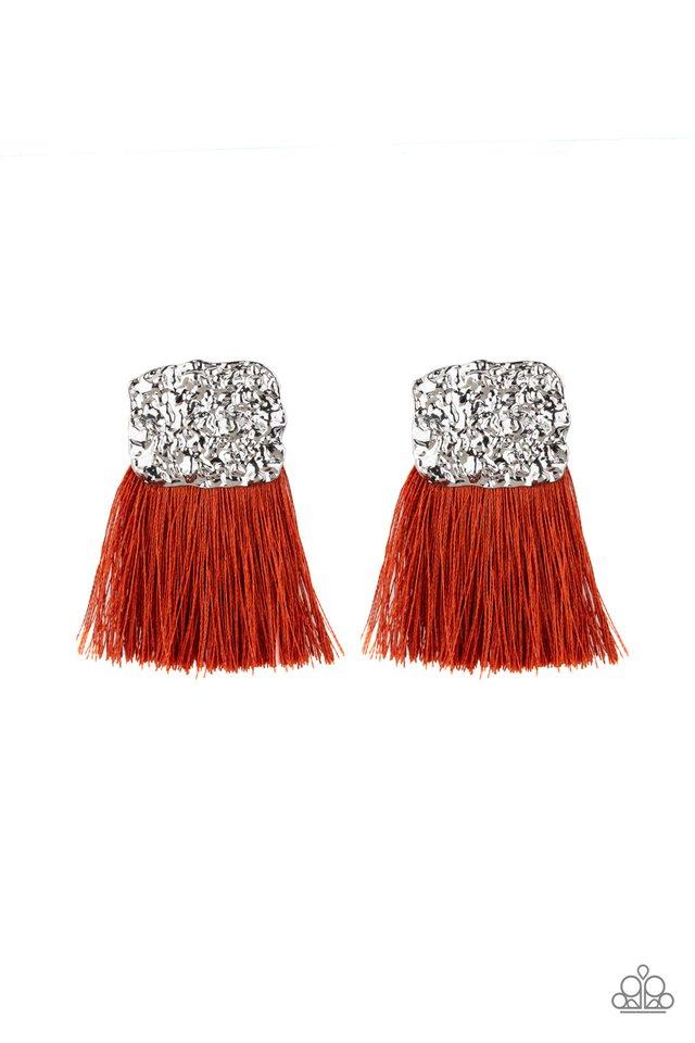 Paparazzi Earring ~ Plume Bloom - Orange