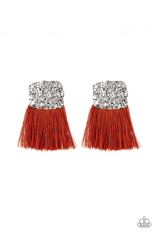 Paparazzi Earring ~ Plume Bloom - Orange