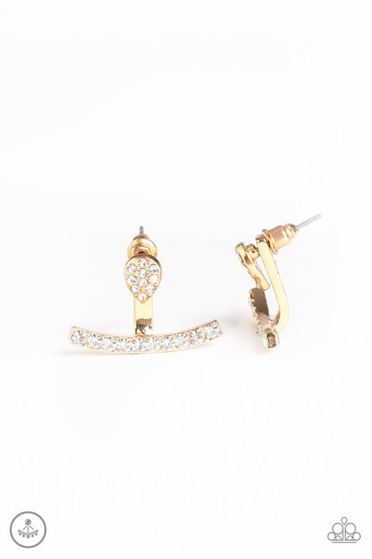 Glowing Glimmer - Gold - Paparazzi Earring Image