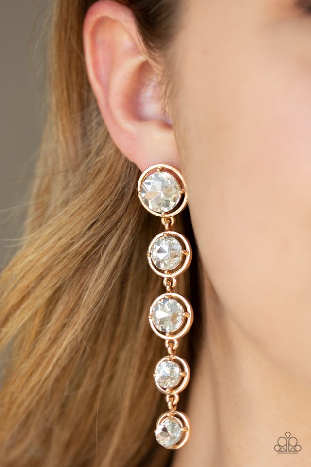 Drippin In Starlight - Gold - Paparazzi Earring Image