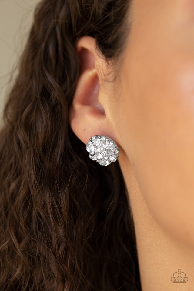 Diamond Daze - White - Paparazzi Earring Image