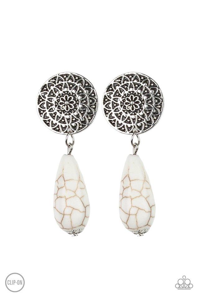 Paparazzi Earring ~ Prairie Bliss - White