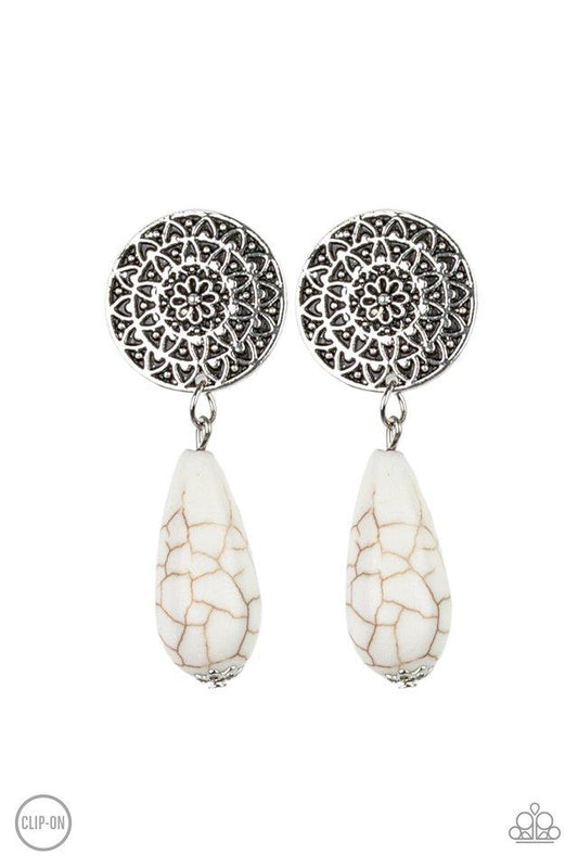 Paparazzi Earring ~ Prairie Bliss - White