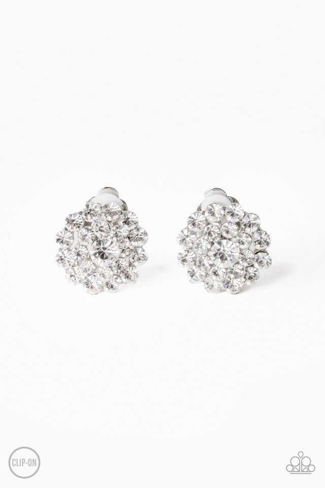 Glammed Out - White - Paparazzi Earring Image