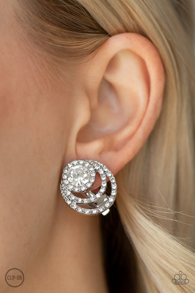 Epic Epicenter - White - Paparazzi Earring Image