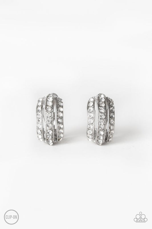 Pretty Pristine - White - Paparazzi Earring Image