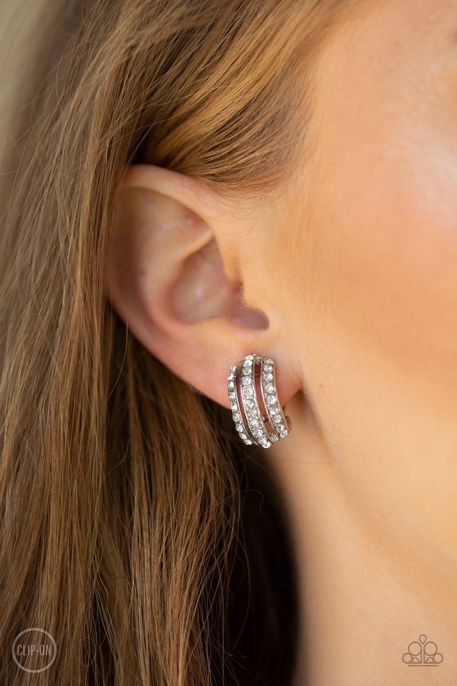 Pretty Pristine - White - Paparazzi Earring Image