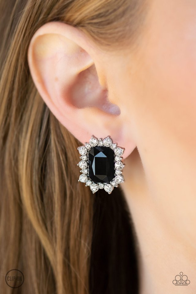 Prime Time Shimmer - Black - Paparazzi Earring Image