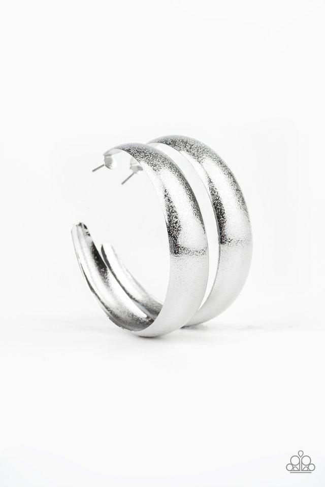 Paparazzi Earring ~ HOOPS! I Did It Again - Silver