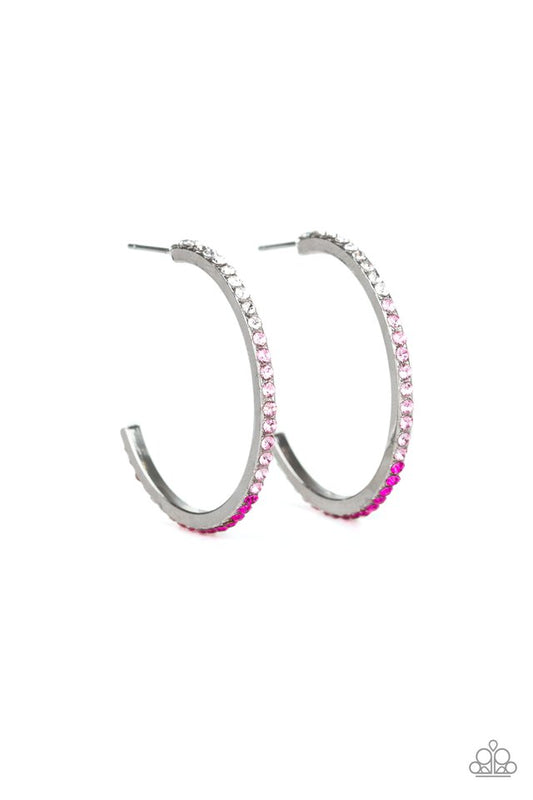 Rhinestone Revamp - Pink - Paparazzi Earring Image