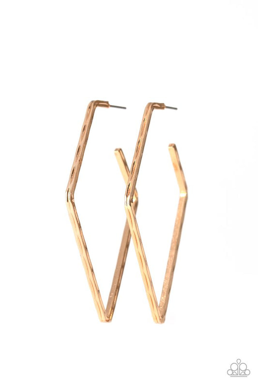 Geo Grunge - Gold - Paparazzi Earring Image