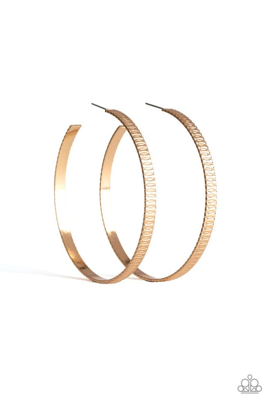 Retro Rebellion - Gold - Paparazzi Earring Image