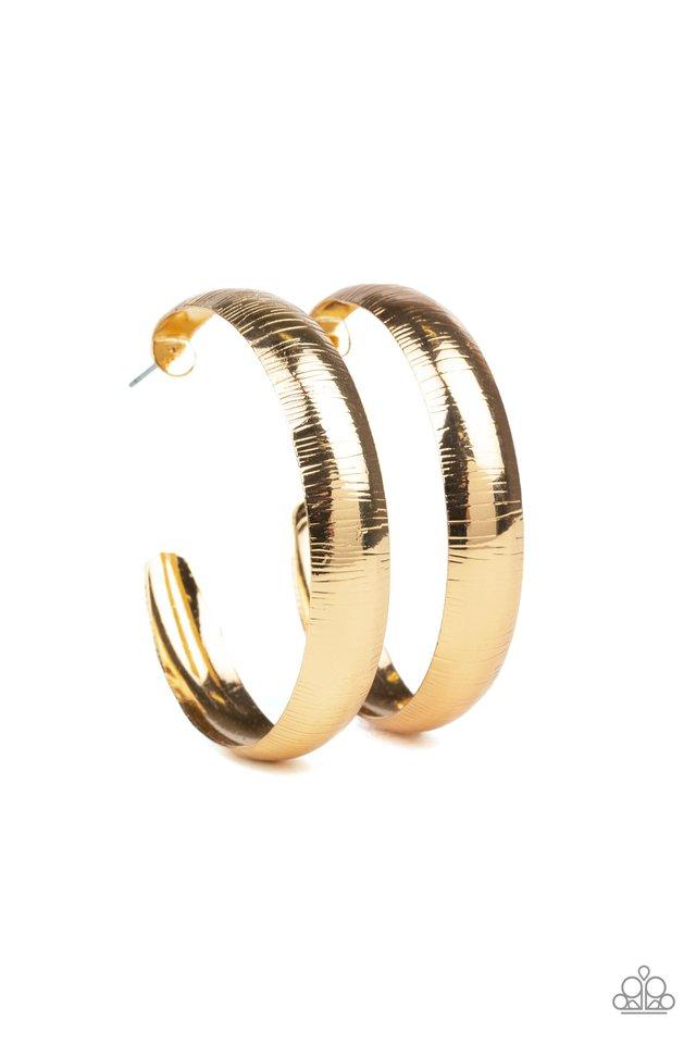 Paparazzi Earring ~ Hoop Wild - Gold