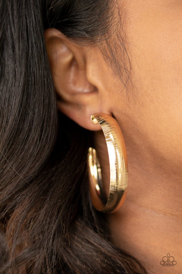 Hoop Wild - Gold - Paparazzi Earring Image