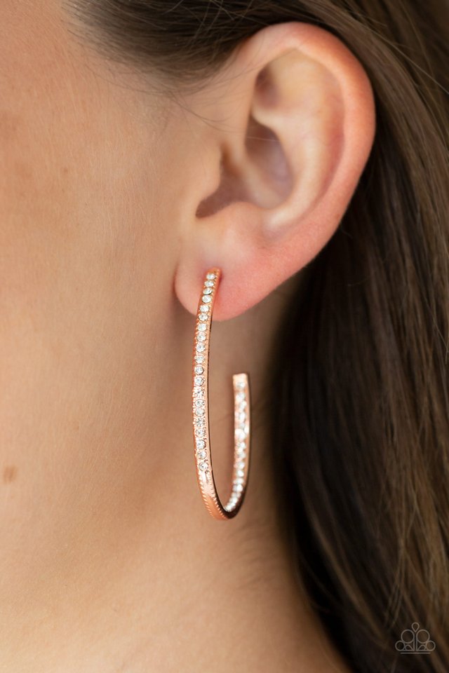 Globetrotting Glitter - Copper - Paparazzi Earring Image