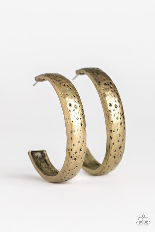 Rustic Revolution - Brass - Paparazzi Earring Image
