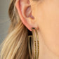 Double The Bling - Brass - Paparazzi Earring Image