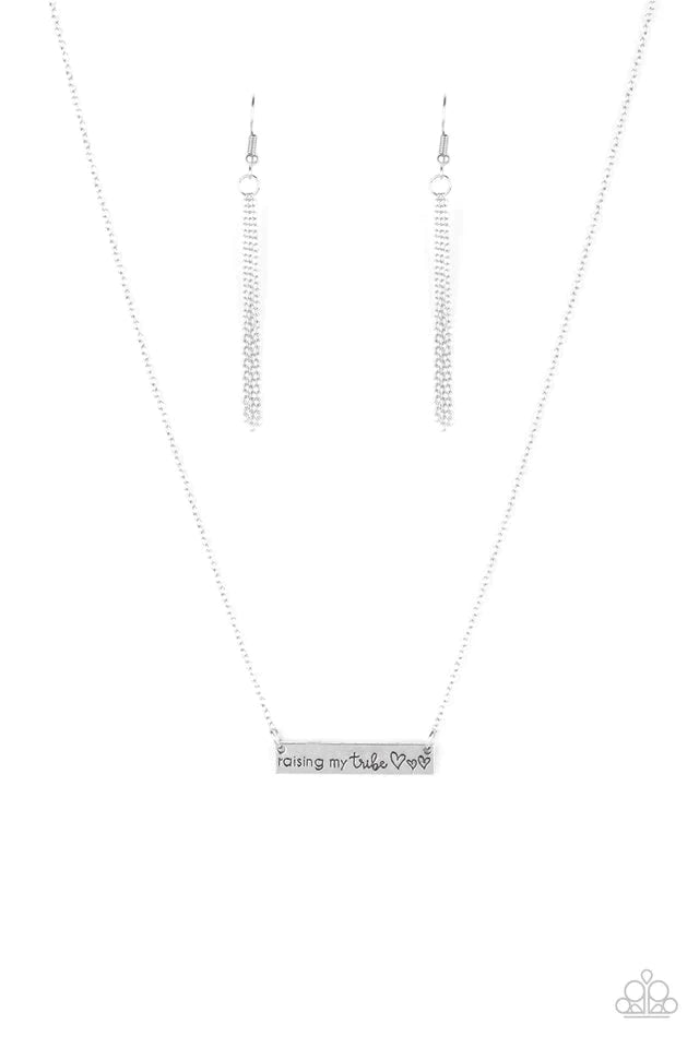Paparazzi Necklace ~ Raising My Tribe - Silver