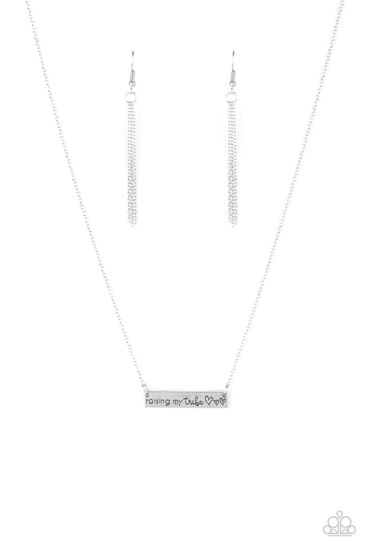 Paparazzi Necklace ~ Raising My Tribe - Silver