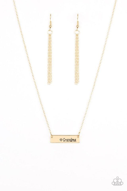 Paparazzi Necklace ~ Best Grandma Ever - Gold