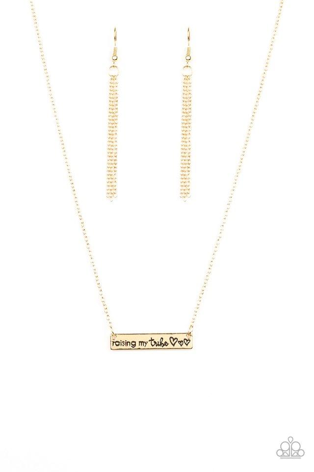 Paparazzi Necklace ~ Raising My Tribe - Gold