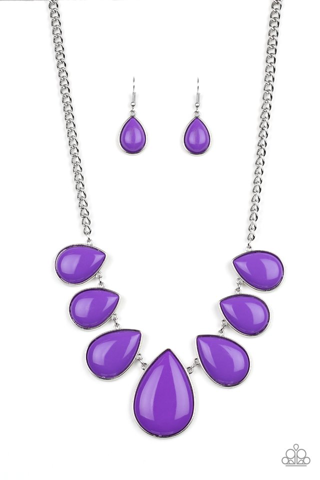 Drop Zone - Purple - Paparazzi Necklace Image