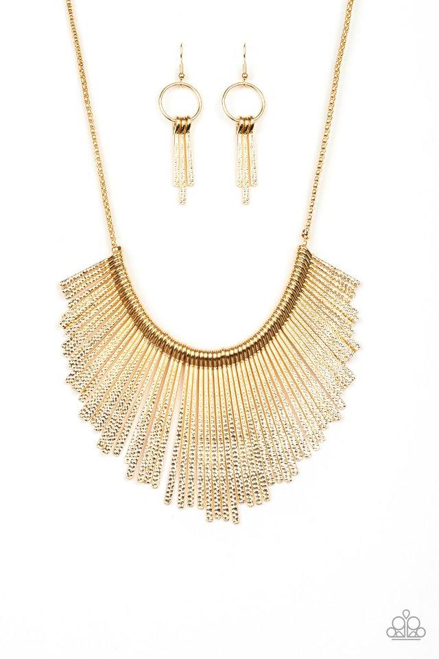 Paparazzi Necklace ~ Metallic Mane - Gold