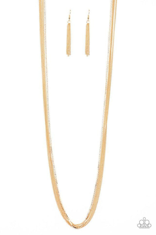 Paparazzi Necklace ~ SLEEK and Destroy - Gold