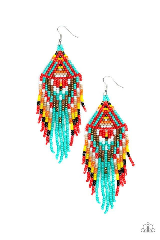 Paparazzi Earring ~ Boho Blast - Blue