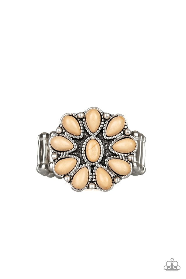 Stone Gardenia - Brown - Paparazzi Ring Image