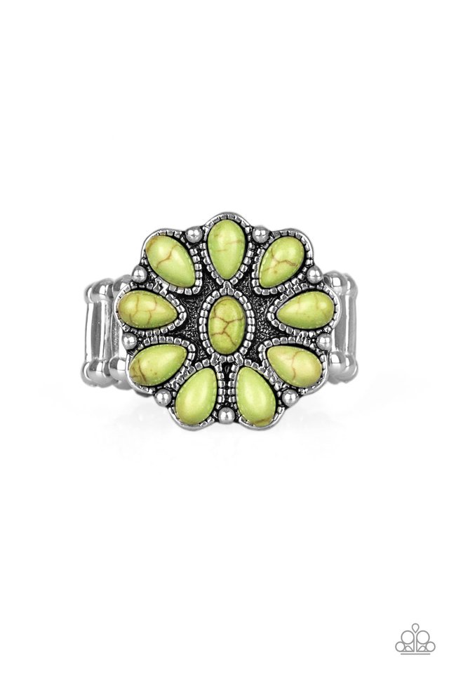 Stone Gardenia - Green - Paparazzi Ring Image