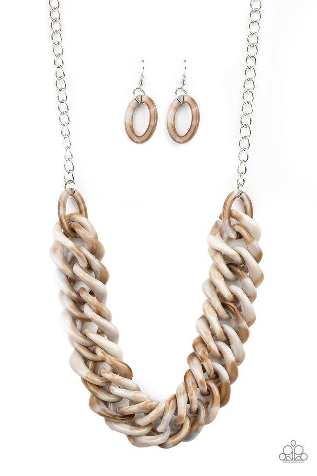 Paparazzi Necklace ~ Comin In HAUTE - Brown