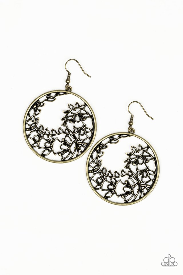 Get Into VINE - Brass - Paparazzi Earring Image