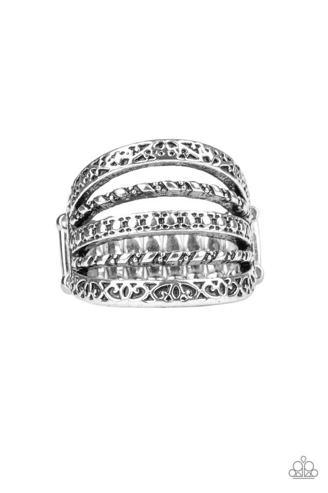 Paparazzi Ring ~ Textile Bliss - Silver