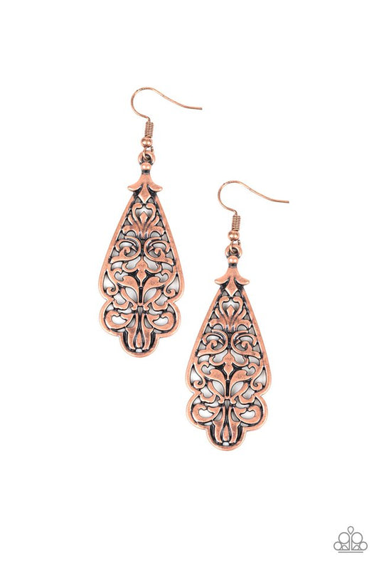 Greenhouse Goddess - Copper - Paparazzi Earring Image