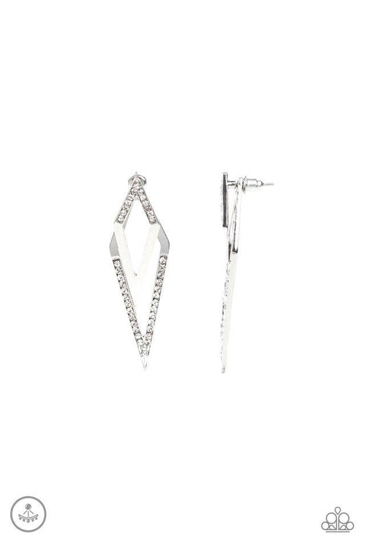 Paparazzi Earring ~ Point-BANK - White