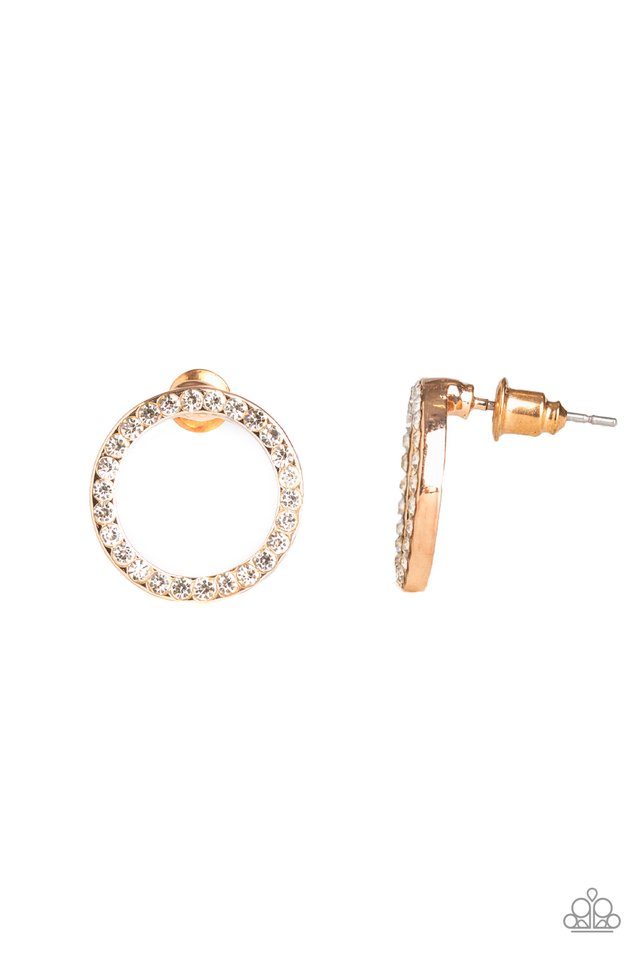 5th Ave Angel - Rose Gold - Paparazzi Earring Image