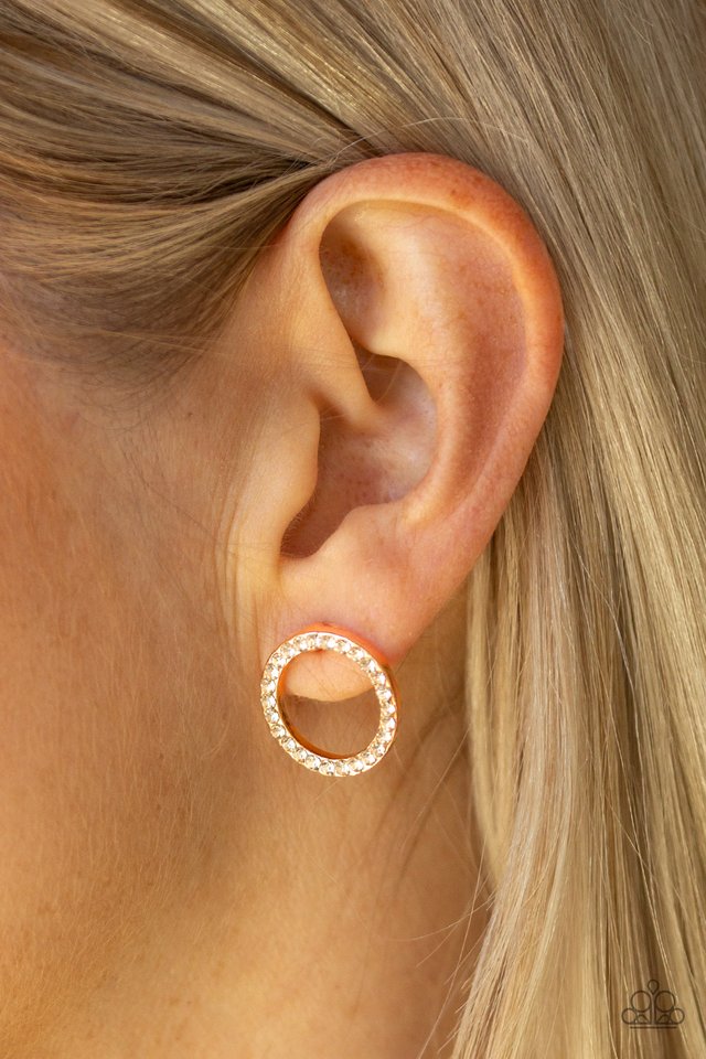 5th Ave Angel - Rose Gold - Paparazzi Earring Image