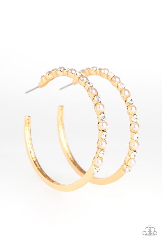 A Sweeping Success - Gold - Paparazzi Earring Image