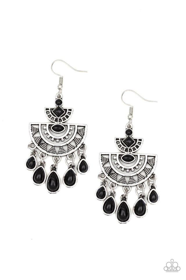 Paparazzi Earring ~ SOL Searching - Black