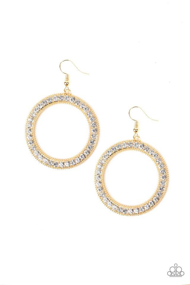 Paparazzi Earring ~ Haute Halo - Gold