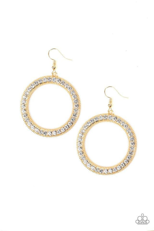 Paparazzi Earring ~ Haute Halo - Gold