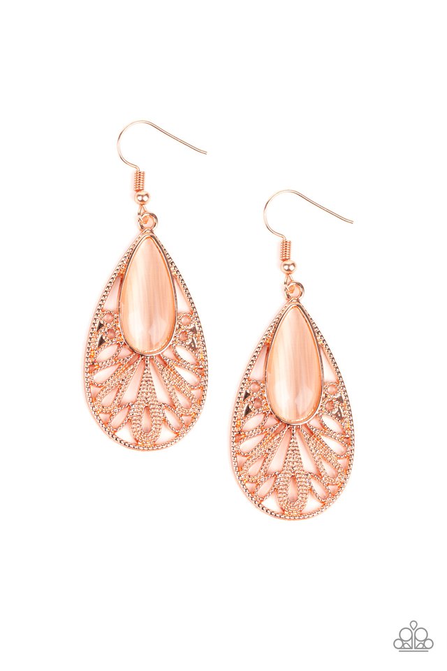 Glowing Tranquility - Copper - Paparazzi Earring Image