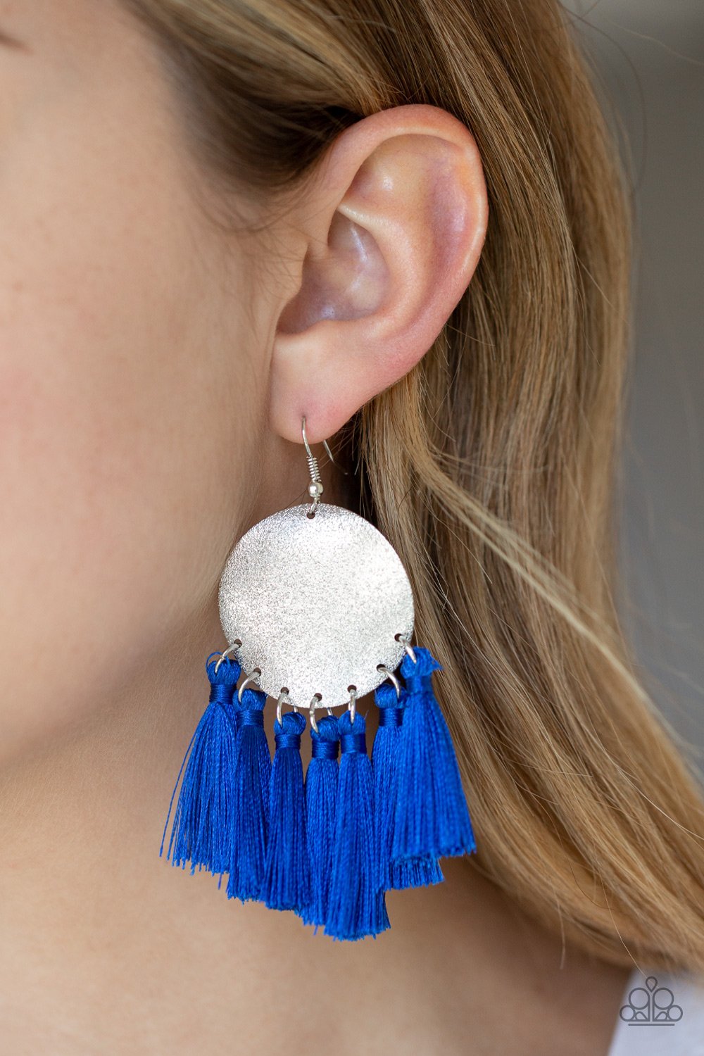 Paparazzi Earring ~ Tassel Tribute - Blue