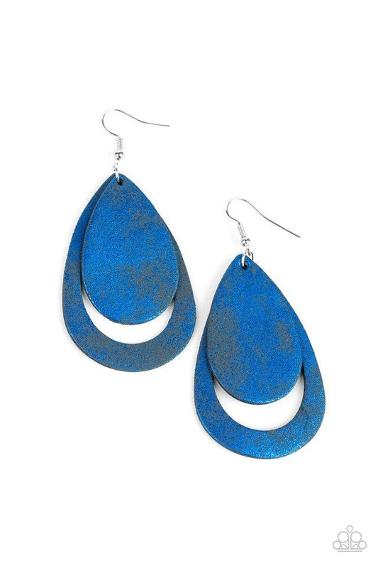 Paparazzi Earring ~ Fiery Firework - Blue
