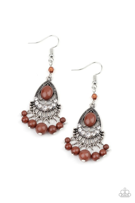 Floating On HEIR - Brown - Paparazzi Earring Image